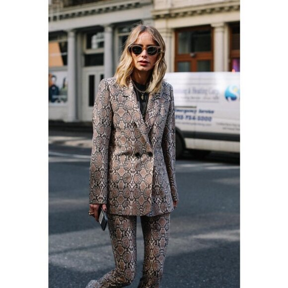 💕ANINE BING💕 Cigarette Python Trousers ~ Split Cuff Snakeskin Print XS NWT - Picture 5 of 16